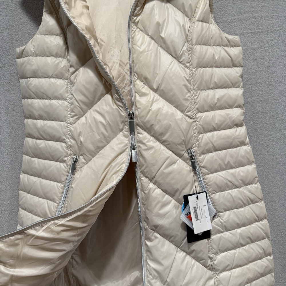My Anorak Womens Large White Duck Down Lightweight Full Zip Cream Puffer Vest - Picture 5 of 11
